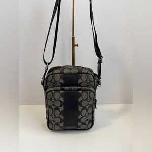 Coach Leather Black and Gray Men's Bag